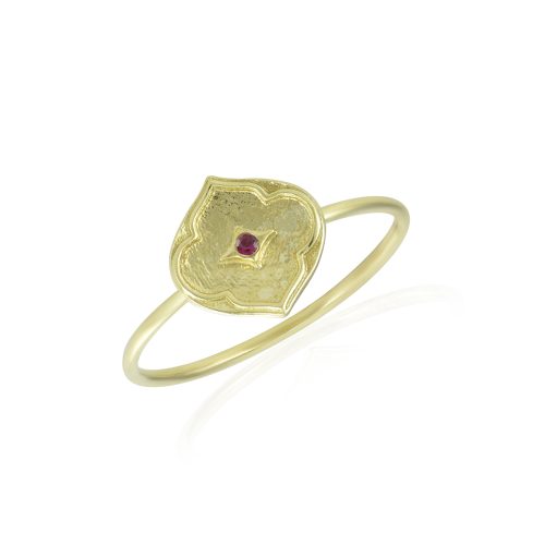 Ruby Studded Ring in 18KT Gold