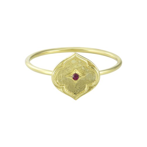 Ruby Studded Ring in 18KT Gold