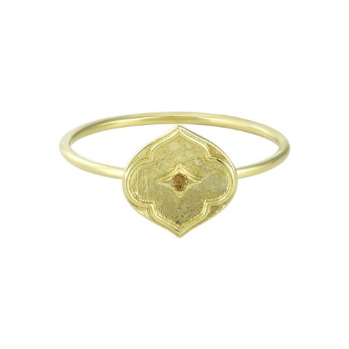 Yellow Sapphire Studded Ring in 18KT Gold