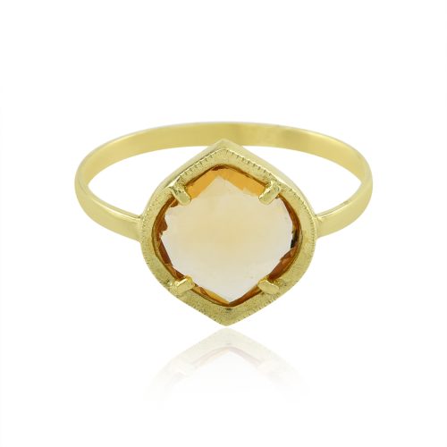 Citrine Studded Ring in 18KT Gold