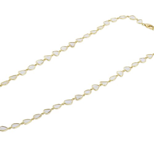 Polki Diamond long necklace in 18 Kt Gold