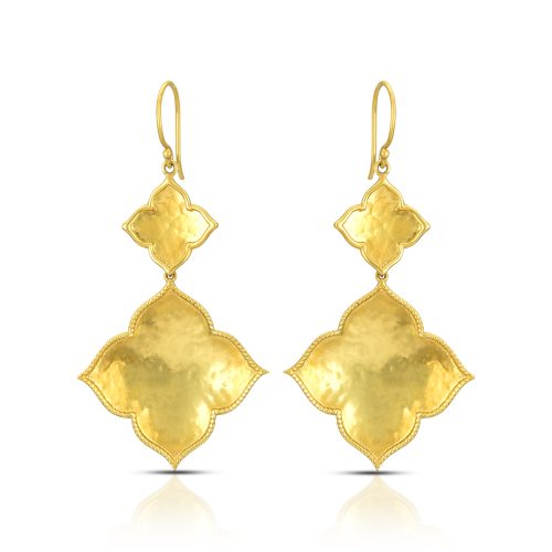 Filigree textured earrings in 18KT gold