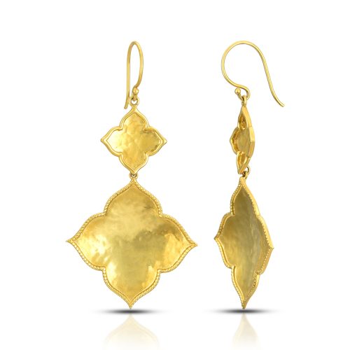 Filigree textured earrings in 18KT gold
