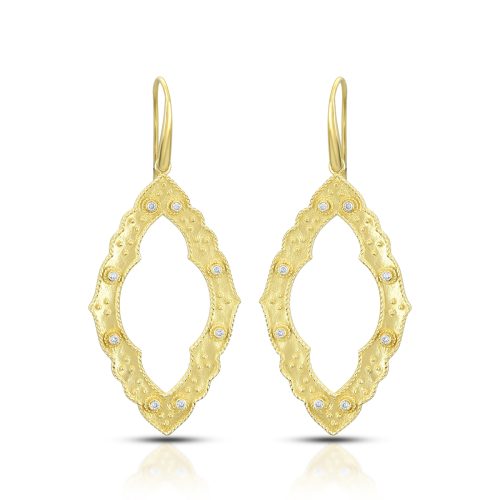 Filigree diamond pallavi earrings in 18KT gold