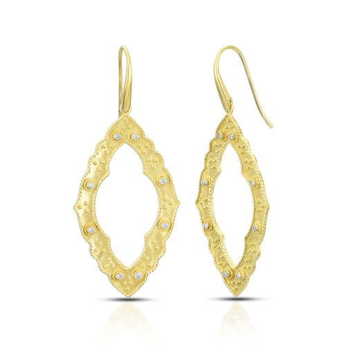 Filigree diamond pallavi earrings in 18KT gold