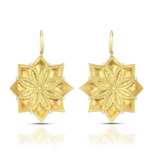 Filigree diamond earrings in 18KT gold