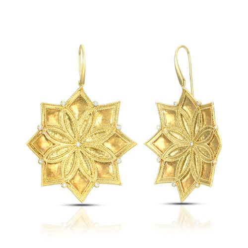 Filigree diamond earrings in 18KT gold