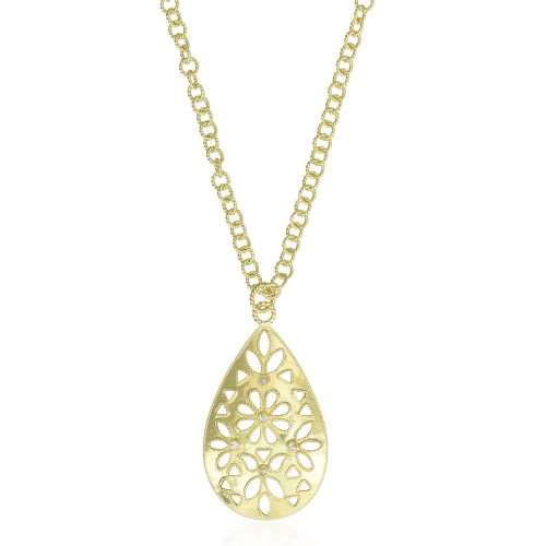 Filigree diamond floral necklace in 18KT gold