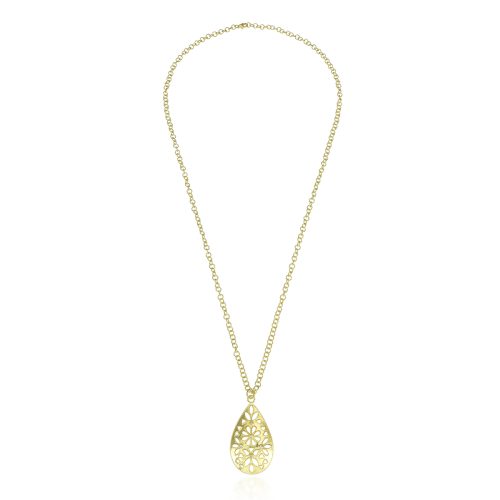Filigree diamond floral necklace in 18KT gold